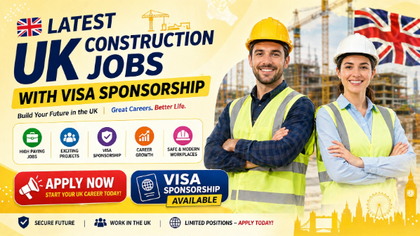 UK Construction: Earn £55,000 + Visa Sponsorship – Top Skilled Jobs for Foreign Workers